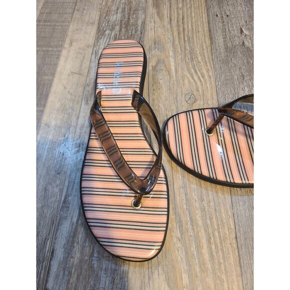 Michelle D size 7 womens striped heeled sandals - Picture 2 of 10